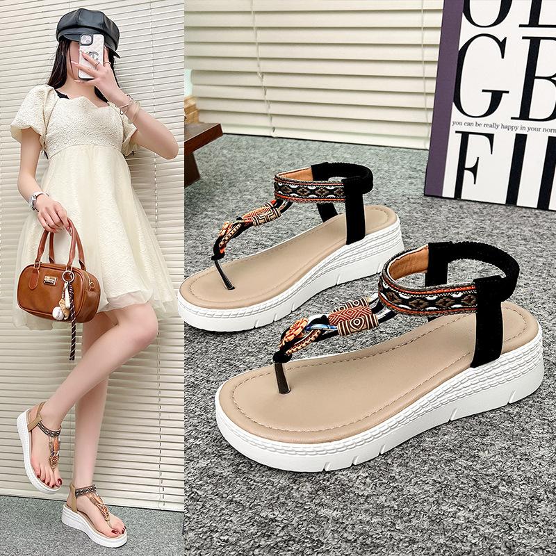 2025 summer new bohemian ethnic style platform sandals women comfortable sandals women
