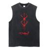 Berserk Anime Print Vest Summer Cotton Vest Men's Washed Retro Sleeveless T-Shirt Ins