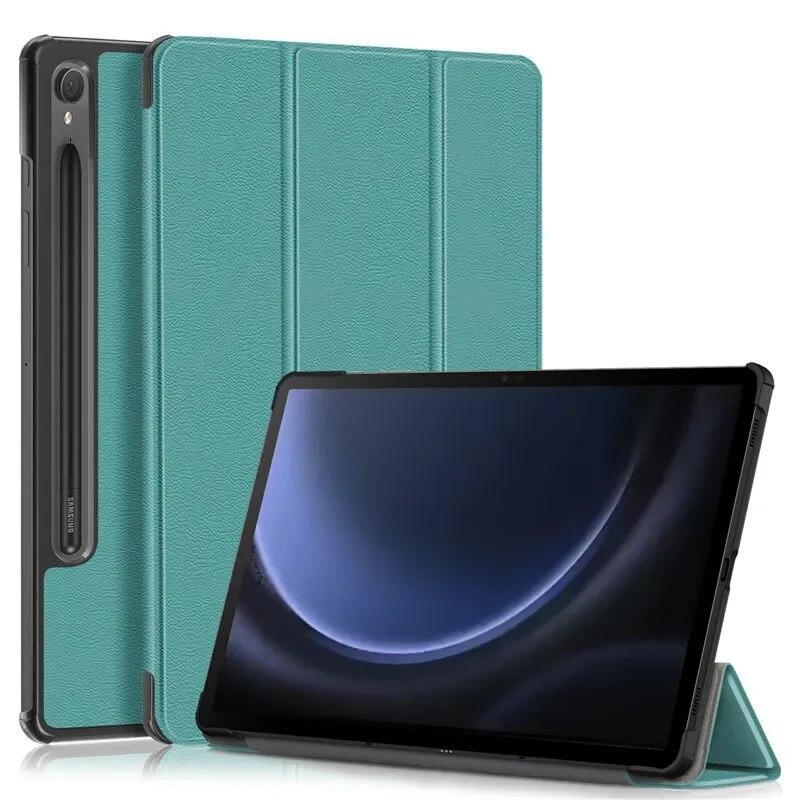 Кожаный чехол для планшета Samsung Galaxy Tab S9 FE S9FE 2023, чехол 10,9 дюйма, складная магнитная подставка, чехол Smart Folio для планшета Samsung Tab S9 FE