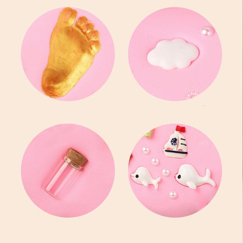 Newborn baby hand and foot prints mud lanugo souvenirs diy baby hand and foot prints hundred days full moon week old gift