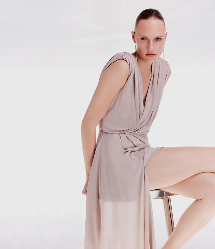 Бежевое Миди-Платье Karen Millen Для Высоких L B1C