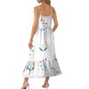 Women's Long Beach Casual Elegant Spaghetti Strap Maxi Dress Floral Low-key Flowing Bohemian Dress