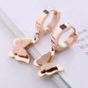 Rose Gold Titanium Butterfly Earrings - Elegant & Trendy Women's Ear Accessories
