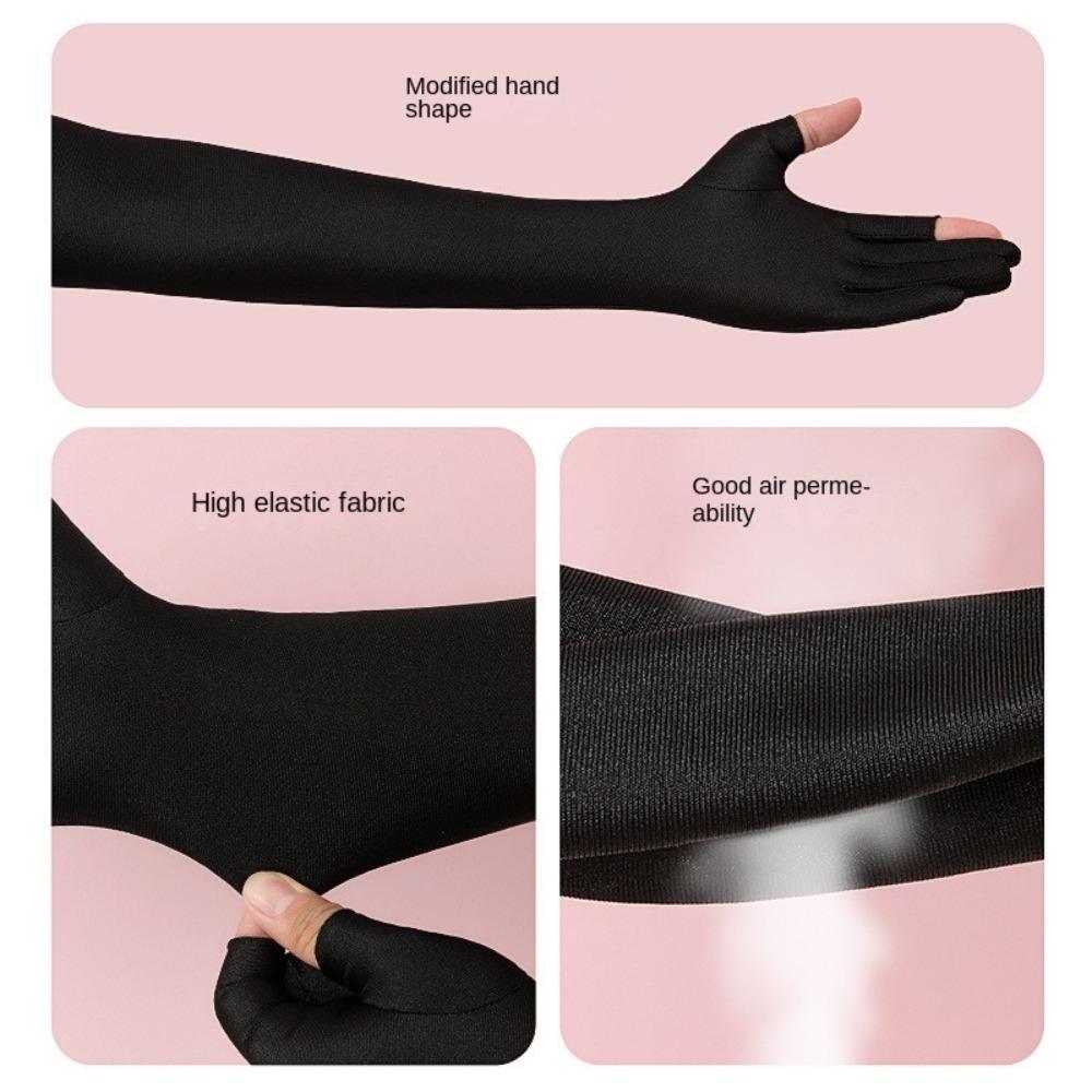 Breathable Sunscreen Gloves Touchable Screen Nail Art Mittens New Long Sleeve Summer