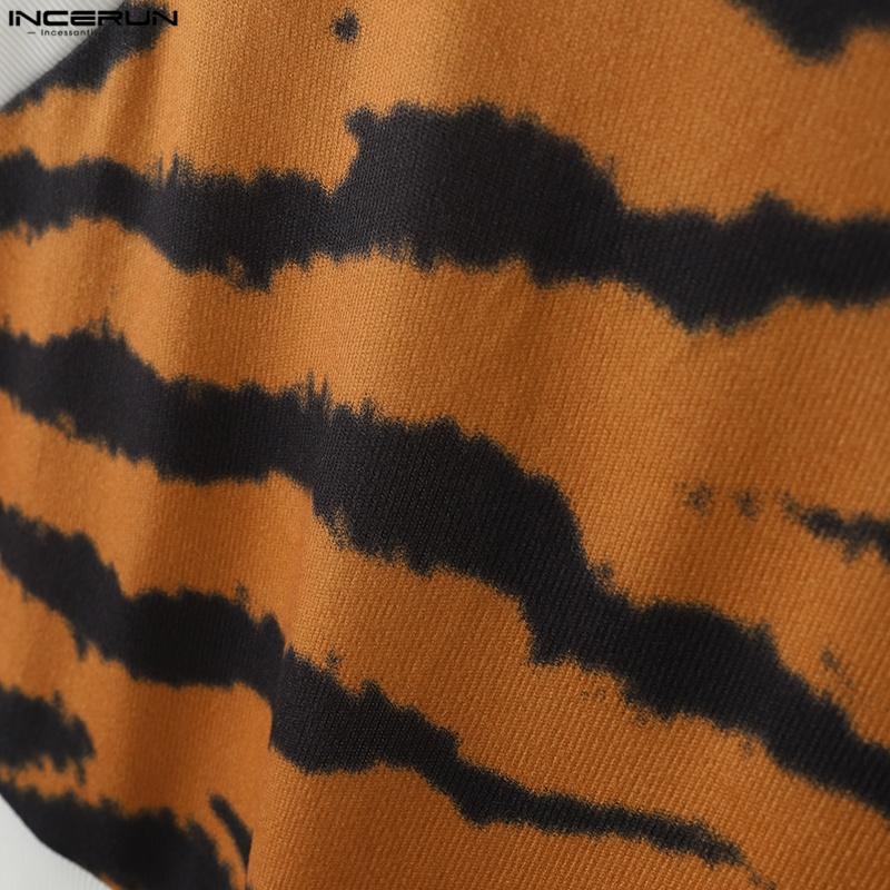 INCERUN Летние мужские повседневные майки с V-образным вырезом без рукавов и полосатым принтом