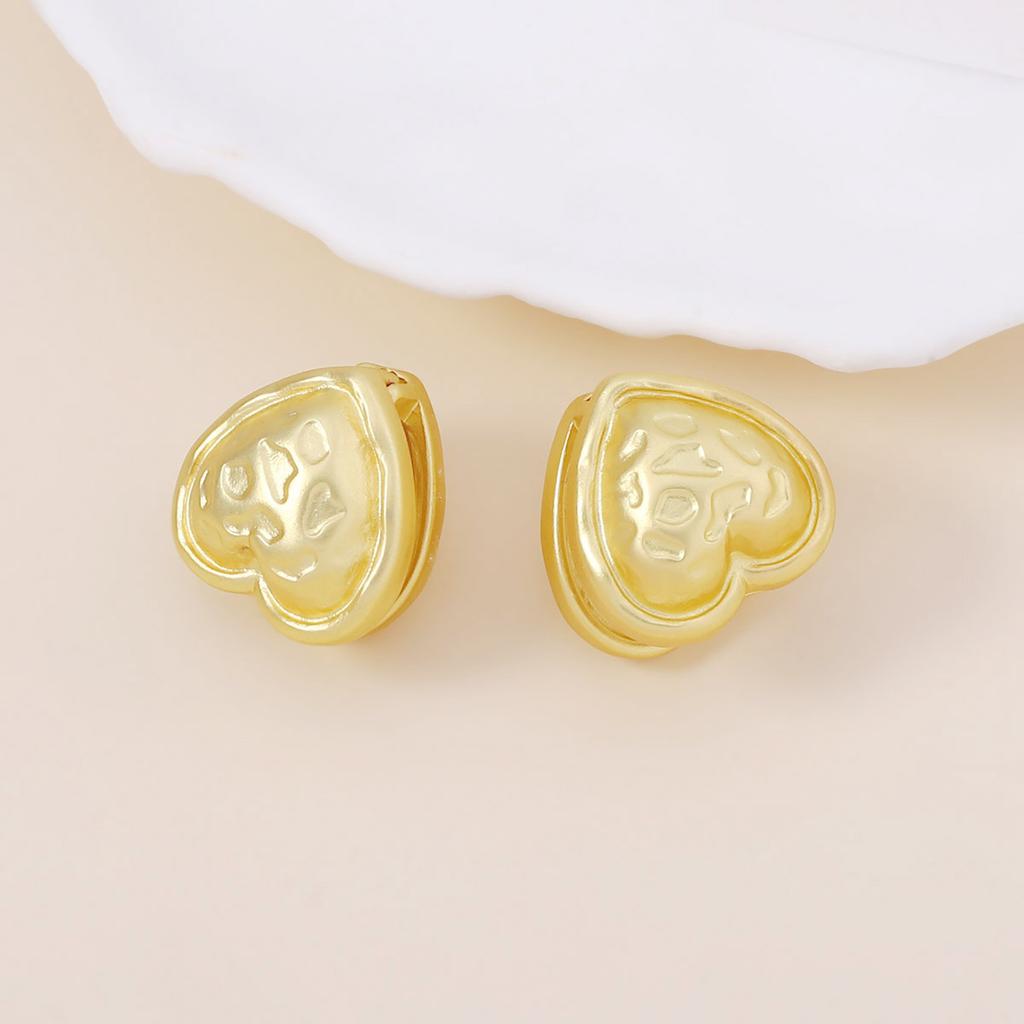 Хип-хоп панк стиль ретро двусторонний трехмерный текстура молотка любовь персиковое сердце серьга-гвоздик нишевый простой и универсальный