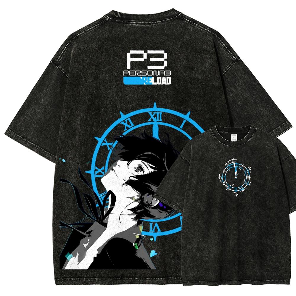 Persona 3 Reload Футболка с принтом Одежда с персонажами Подходит для всех сезонов Большой размер Унисекс Уличная мода Высокое качество Горячий товар Повседневная носка Крутой топ