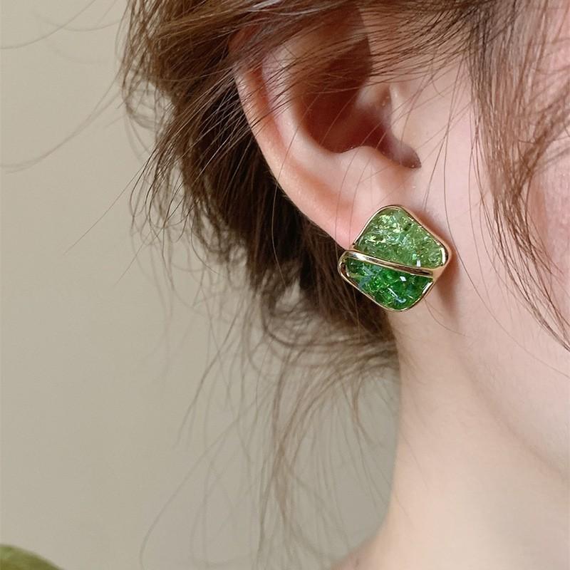 Женские серьги GemChic, модные серьги-гвоздики с иглами, градиентные серьги с имитацией драгоценных камней, высококачественные серьги, изысканные ювелирные изделия на день рождения, Рождество, подарок