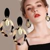 1 Pair Stud Earrings Exaggerated Multi-layers Hollow Big Retro Leopard Women Drop Earrings Fashion Jewelry