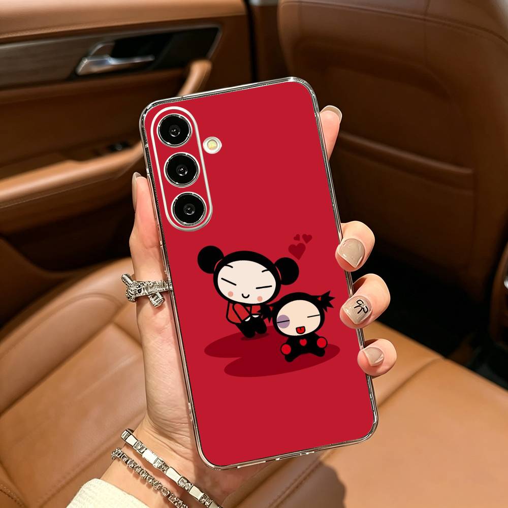 Cute Cartoon Pucca Garu Clear Soft Silicone Phone Case for Samsung Galaxy A71, A70, A52, A51, A40, A30