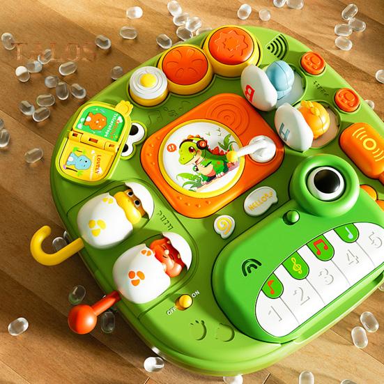 Детский игровой стол, игрушка, мультяшный динозавр, обучающий стол, музыкальная игрушка, развивающий детский игровой центр для малышей, мальчиков и девочек, стоячий игровой стол