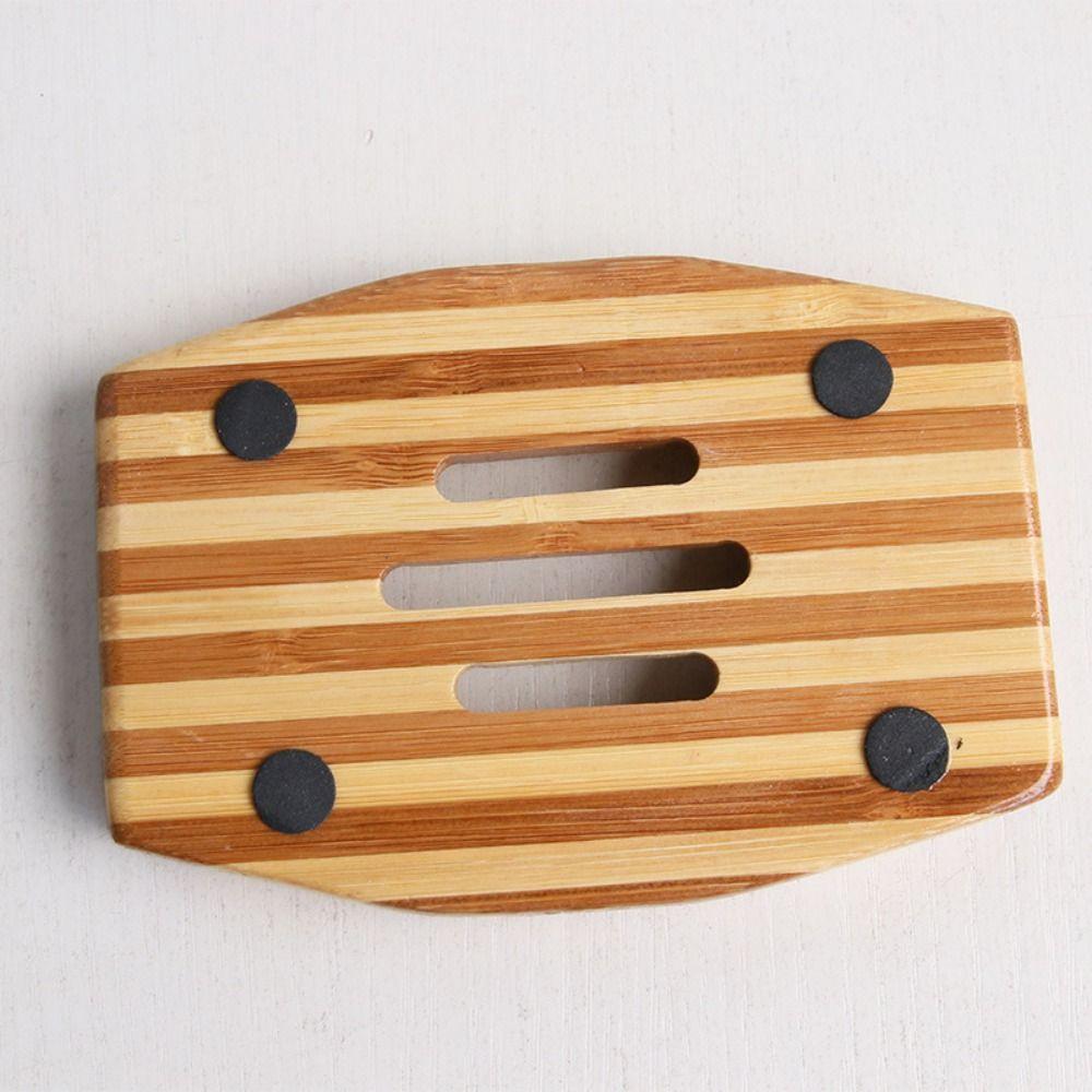 Square Drainer Bamboo Soap Holder Durable Soap Tray Home