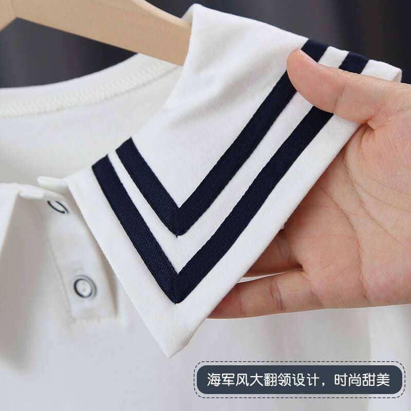 Girls Shirt Bottoming Spring Lapel And Autumn Korean White Childrens Top Tshirt