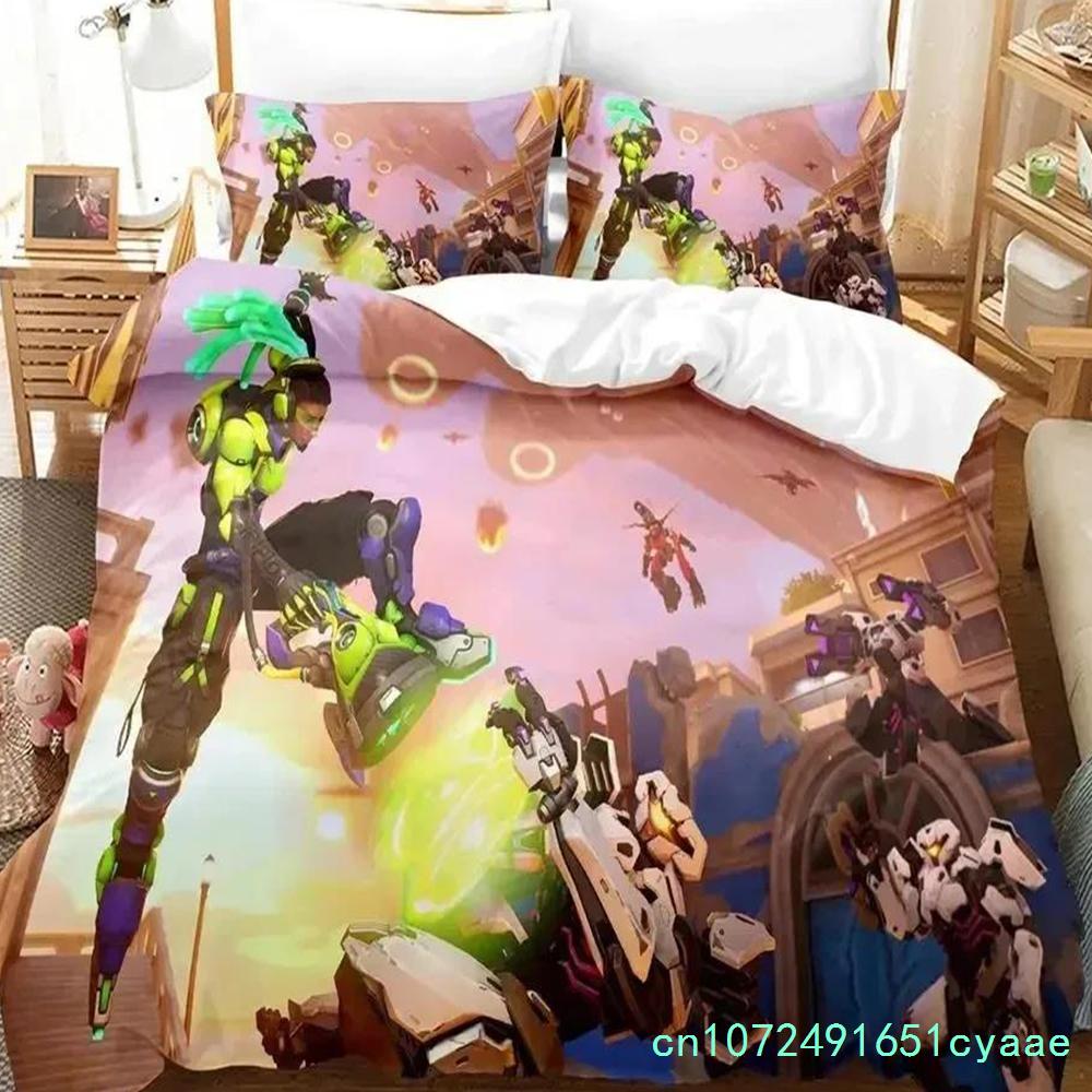 Игровой Постельный Набор Overwatchs Мальчики Девочки Размер Твин Королева Пододеяльник Наволочка Кровать Мальчики Взрослые Мода Домашний Текстиль
