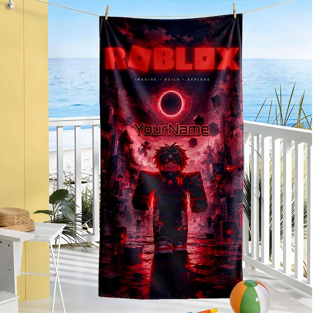 Roblox Customize Your Name Beach Towel Super Soft & Absorbent For Beach Bathroom Outdoor Swimming Pool Camping Picnic Yoga Diving Vacation Accessories
