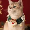 Christmas Pet Accessories Handmade Scarf for Cats and Dogs Cute Holiday Collar Bib Small Dog Knitted Bib