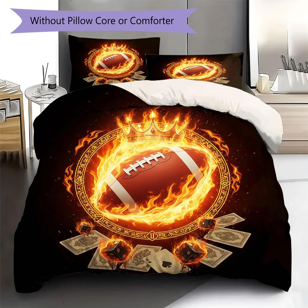 Burning ball Pattern Bedding Quilt Set Quilt Cover Pillowcase Home Decoration Birthday Gift (1 * duvet cover + 2 * pillowcase, without core)