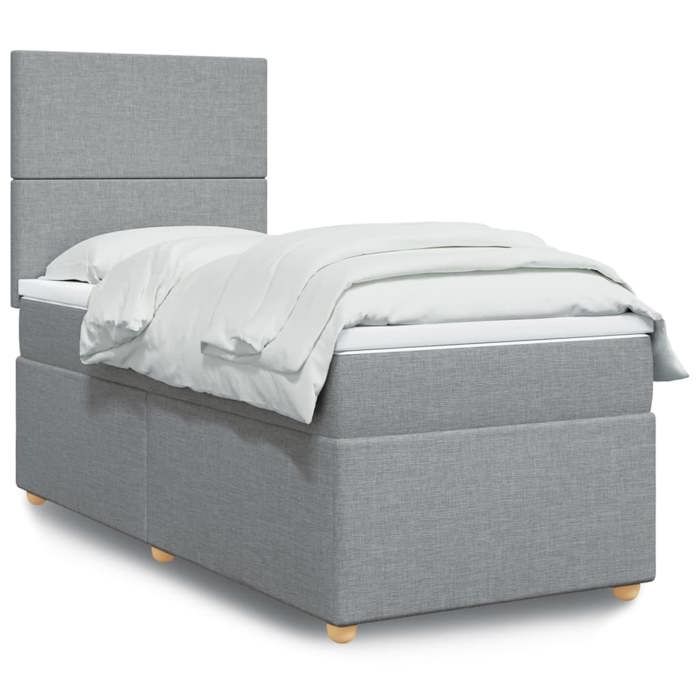 Maison Exclusive - Sommier à lattes de lit avec matelas gris clair 80x200 cm tissu