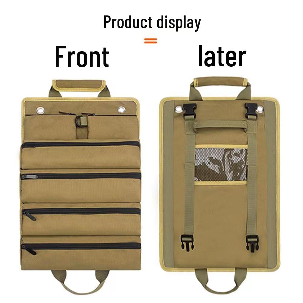 Garden-Style Electrician & Carpenter Roll-Up Tool Bag: Multifunctional Hanging Storage Pouch