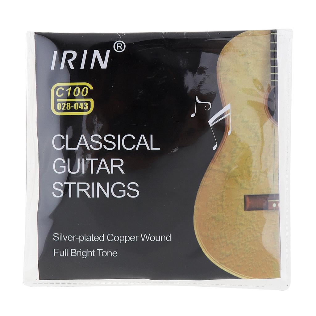 6pcs/set Classical Guitar Strings 028-043 Inch Steel Core Silver-Plated Copper Alloy