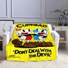 Одеяла с принтом аниме Cuphead, детские теплые красивые одеяла, фланелевые мягкие и удобные одеяла для дома, путешествий, подарков на день рождения