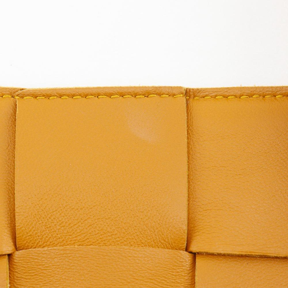 BOTTEGAVENETA Cassette Shoulder Bag 666870 Intrecciato Camel Calfskin Women Used