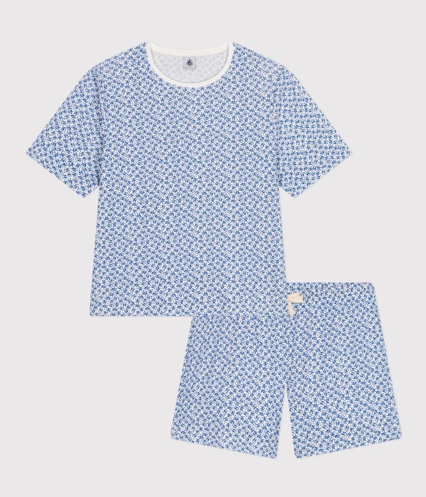 Printed Short Sleeve Pajamas A09TM S [Petit Bateau] Off-white/Blue