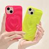 Противоударный чехол для телефона ярких цветов с 3d сердечком и любовью для Iphone 14 11 12 13 Pro Max, мягкая задняя крышка флуоресцентного цвета