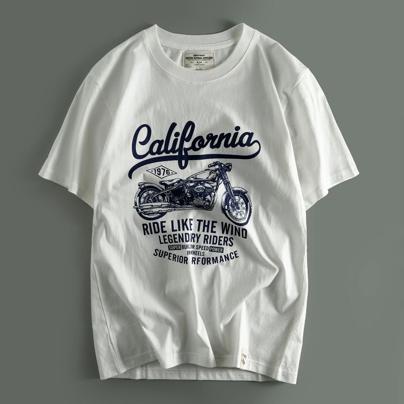 Tag off Factory Direct Sales Summer Men's Short sleeve T-shirt Pure Cotton Remaining Single Tail Goods T-shirt European and American T-shirt Fashion