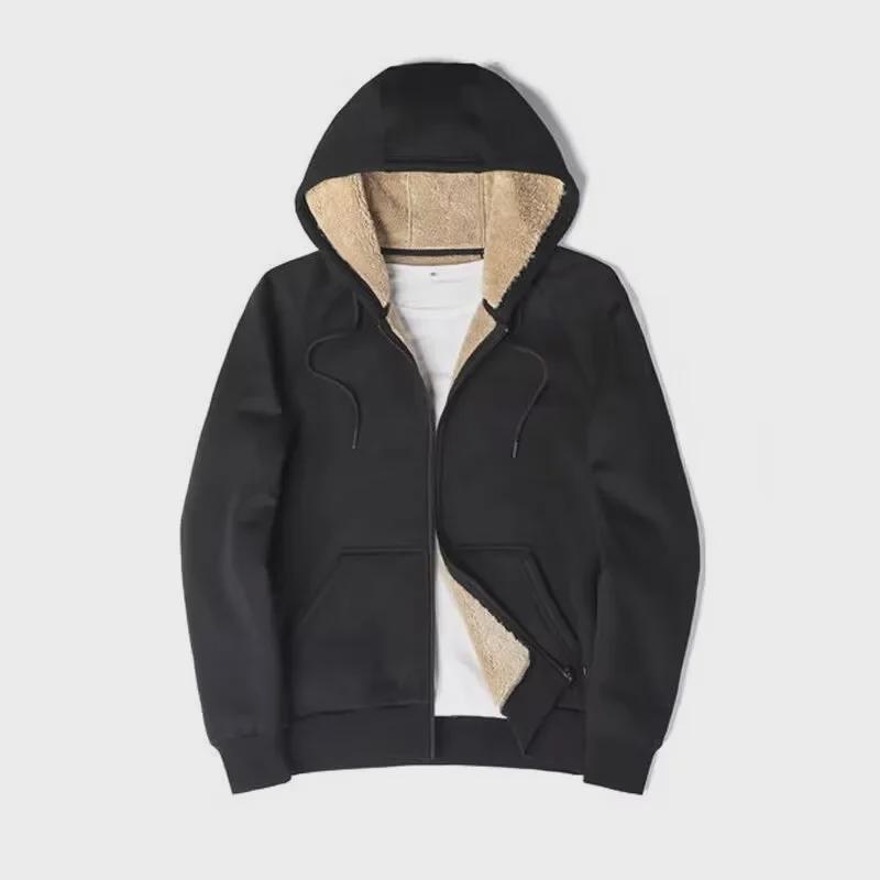 Chaolun Men's Lambskin Sports Suit: Autumn/Winter Velvet Thickened Hoodie & Sweatpants for Outdoor Leisure