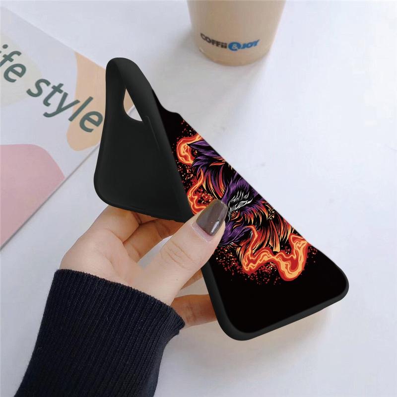 Мягкий силиконовый черный чехол с рисунком животных для Xiaomi Redmi Note 13 Pro Poco C65 Samsung A55 A35 M35 S24 iPhone Camera Защитный противоударный чехол