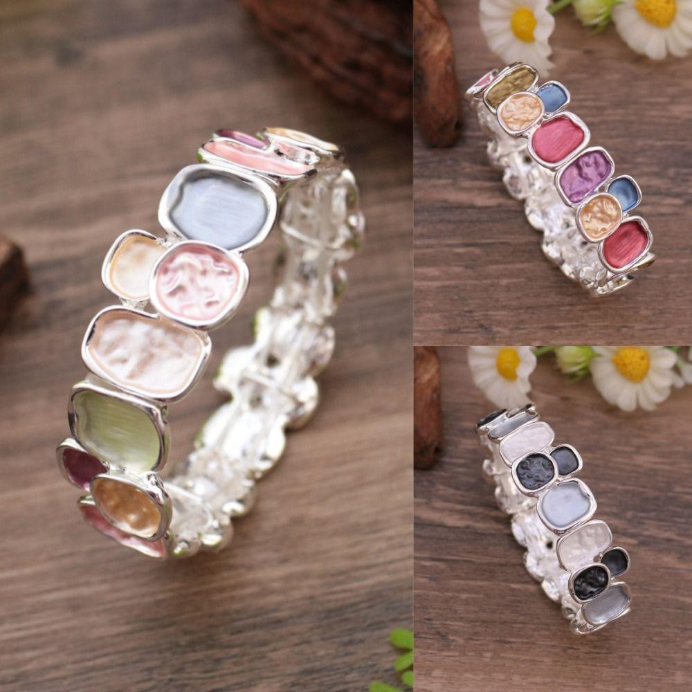 Браслет квадратной формы с нерегулярной геометрией, этнический стиль, ретро, кольцо на руку, эластичный женский браслет, украшение