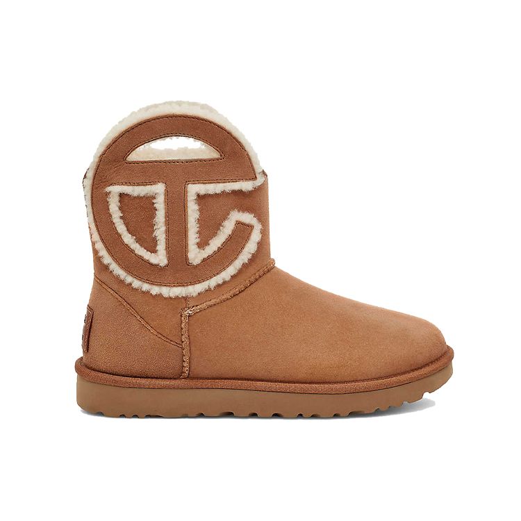 Telfar x UGG Лого Мини Ботинки Каштан Унисекс Кроссовки Коричневые 1122991-CHE