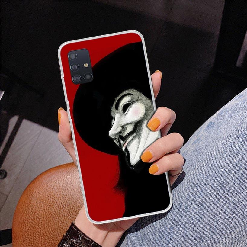 Анонимный чехол-маска V для Samsung Galaxy A52 A32 A22 A12 A51 A31 A50S A30S A20S A10S Note 20 Ultra 10 Plus S10 A72 A71 Gal
