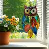 Owl Pendant Outdoor Hanging Decoration Realistic Looking Simple Installation Colorful Handmade Stained Owl Ornament