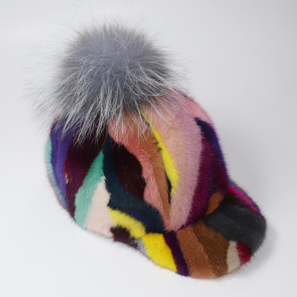 Новая женская шапка из натурального меха норки для взрослых, теплая зимняя бейсболка ручной работы, роскошные женские элегантные стильные теплые кепки