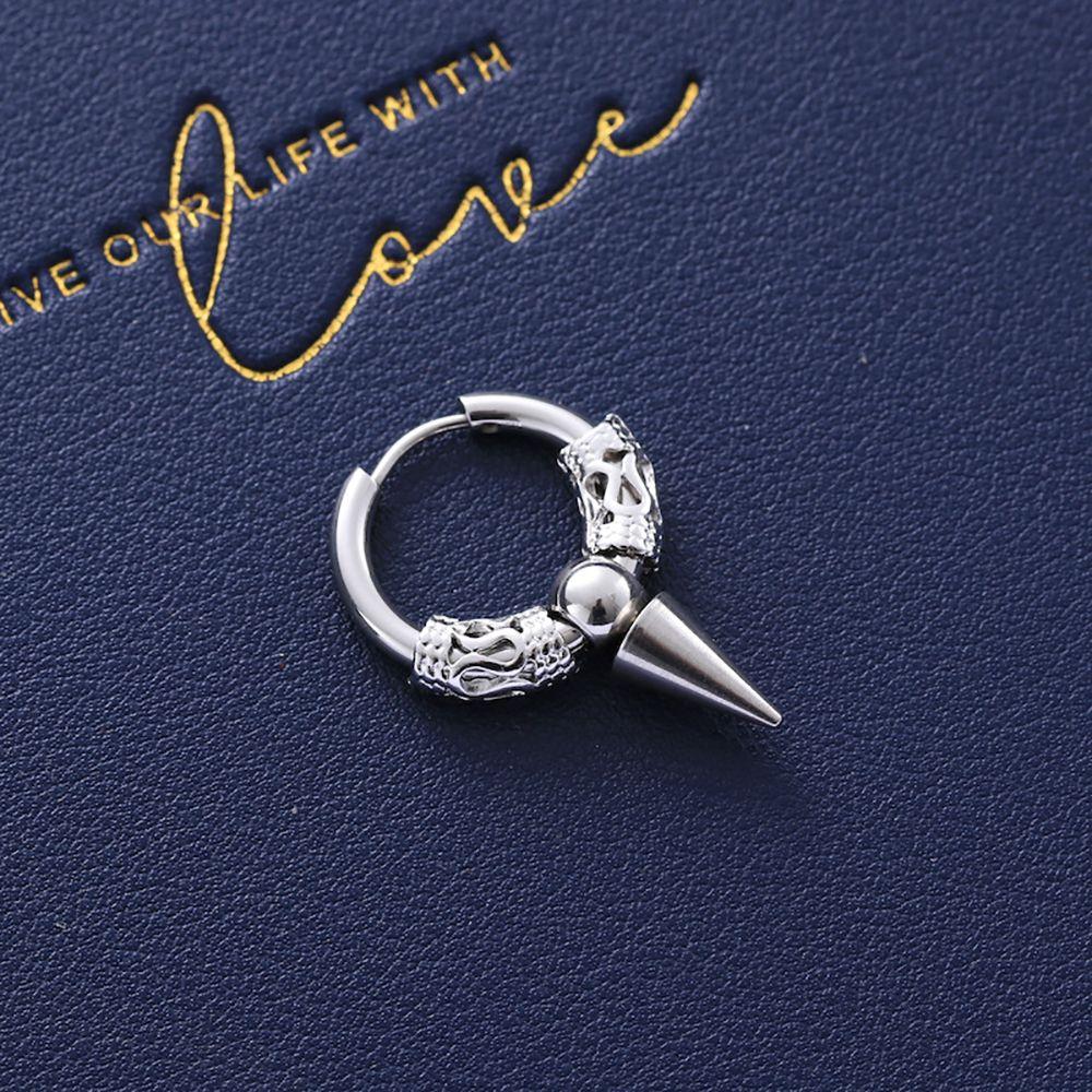 Korean Stainless steel Female Punk Ear Buckle Male Hoop Earring Fashion Jewelry Dragon Earring
