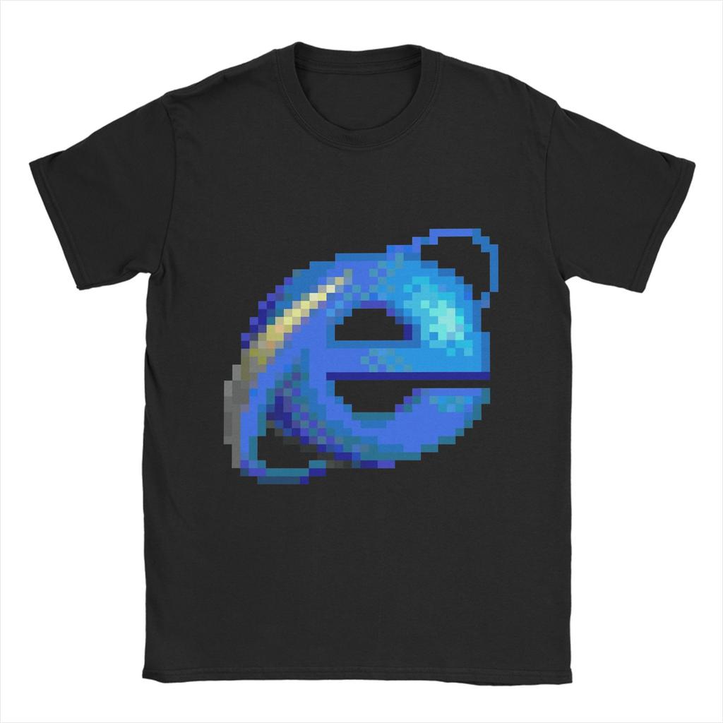 Повседневная футболка Летняя футболка Internet Explorer Модные крутые футболки 100% хлопковая футболка для мужчин Y2K Классический дизайн Одежда с коротким рукавом