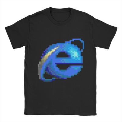 Повседневная футболка Летняя футболка Internet Explorer Модные крутые футболки 100% хлопковая футболка для мужчин Y2K Классический дизайн Одежда с коротким рукавом