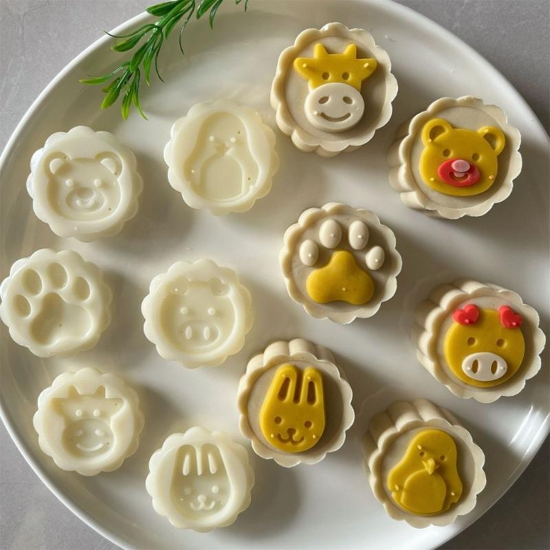 Пластиковая форма для выпечки 'Ледяная кожа', ручная форма для лунных пряников, круглая форма для пирожных с бобовой пастой, пластиковая форма для десертов для любителя кулинарии