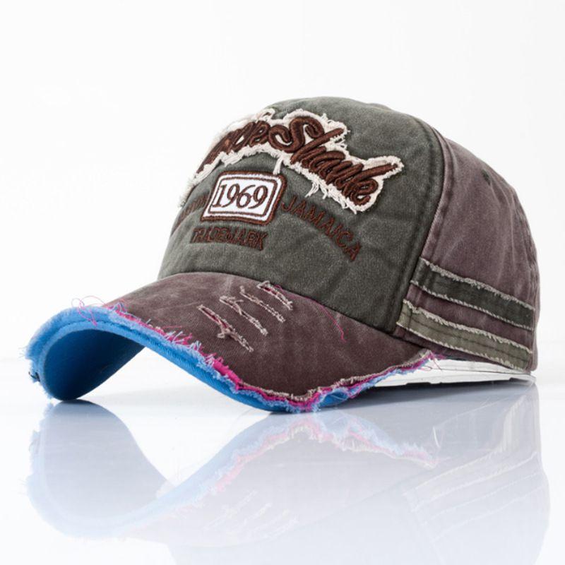 Винтажная вышитая бейсболка с необработанными краями для унисекс