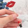 Women Girls Gift Charms Romantic Banquet Jewelry Scarf Pin Red Lip Lipstick Brooch Badge