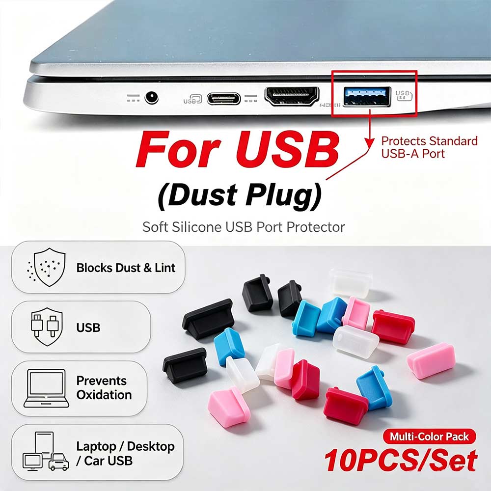10pcs Efficient Protection USB Port Dust Plug Universal USB Interface Protector Laptop