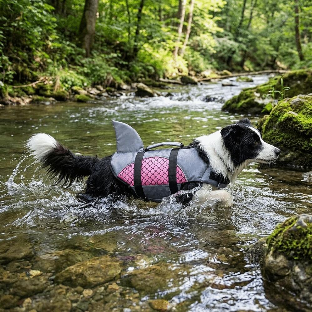Shiny Scales Dog Life Jacket Strong Buoyancy Puppy Safety Vests Dog Swimming Suit Pet Safety