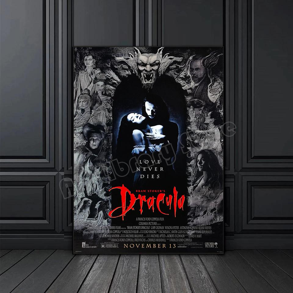 Классический фильм ужасов Вампир Дракула 1992 Винтажный постер Холст Живопись Настенное искусство Картины Ретро Дом Комната Клуб Декор Подарок