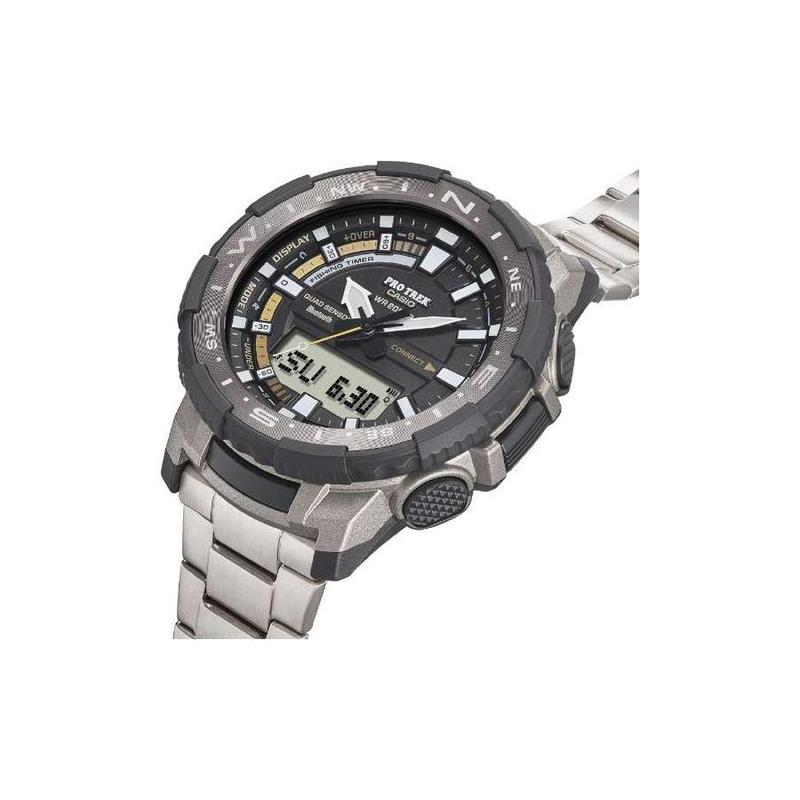Casio Серия PRO TREK - PRT Модные Наручные Часы для Альпинизма с Питанием от Солнца, Термостойкие, Сопряжение по Bluetooth, Двойной Дисплей, Водонепроницаемые и PRT-B70T-7JF