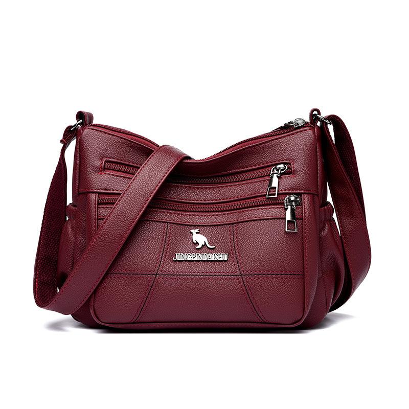 Women's Small Bag Women's Bag Fashion Soft Leather Crossbody Bag Middle-aged and Elderly Shoulder Bag