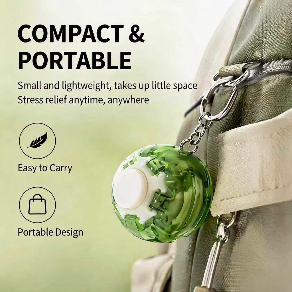 New 3D Press Fidget Spinner Ball Keychain Stress Relief Rotatable Fidget Toy Portable Anti‑Anxiety Sensory Decompression Gifts