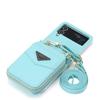 Crossbody Leather Bag Wallet Zipper Purse Case for Samsung Z Flip 6 5 4 Flip3 Neckstrap Shoulder Strap Card Holder Pocket Cover