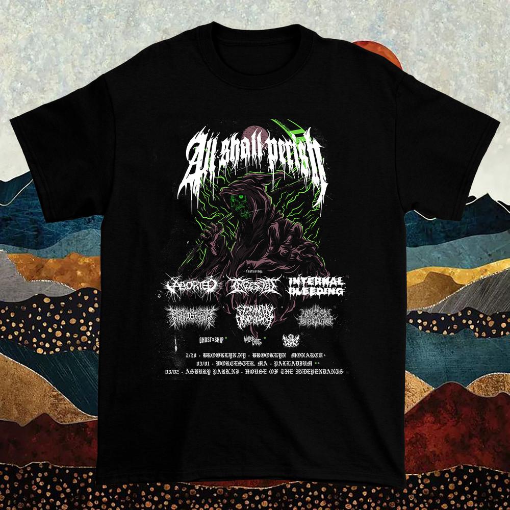 Футболка с логотипом группы All Shall Perish, в туре 2025 года. Полный размер S-5XL. Унисекс.